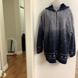 Vintage Canada Soft Long hooded Fleece Jacket XL